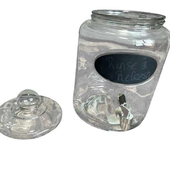 Glass Beverage Dispenser w Lid Gallon EUC - Picture 1 of 2